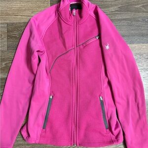 Spyder Pink Waffle Cut Full Zip Up Outdoor Active Jacket